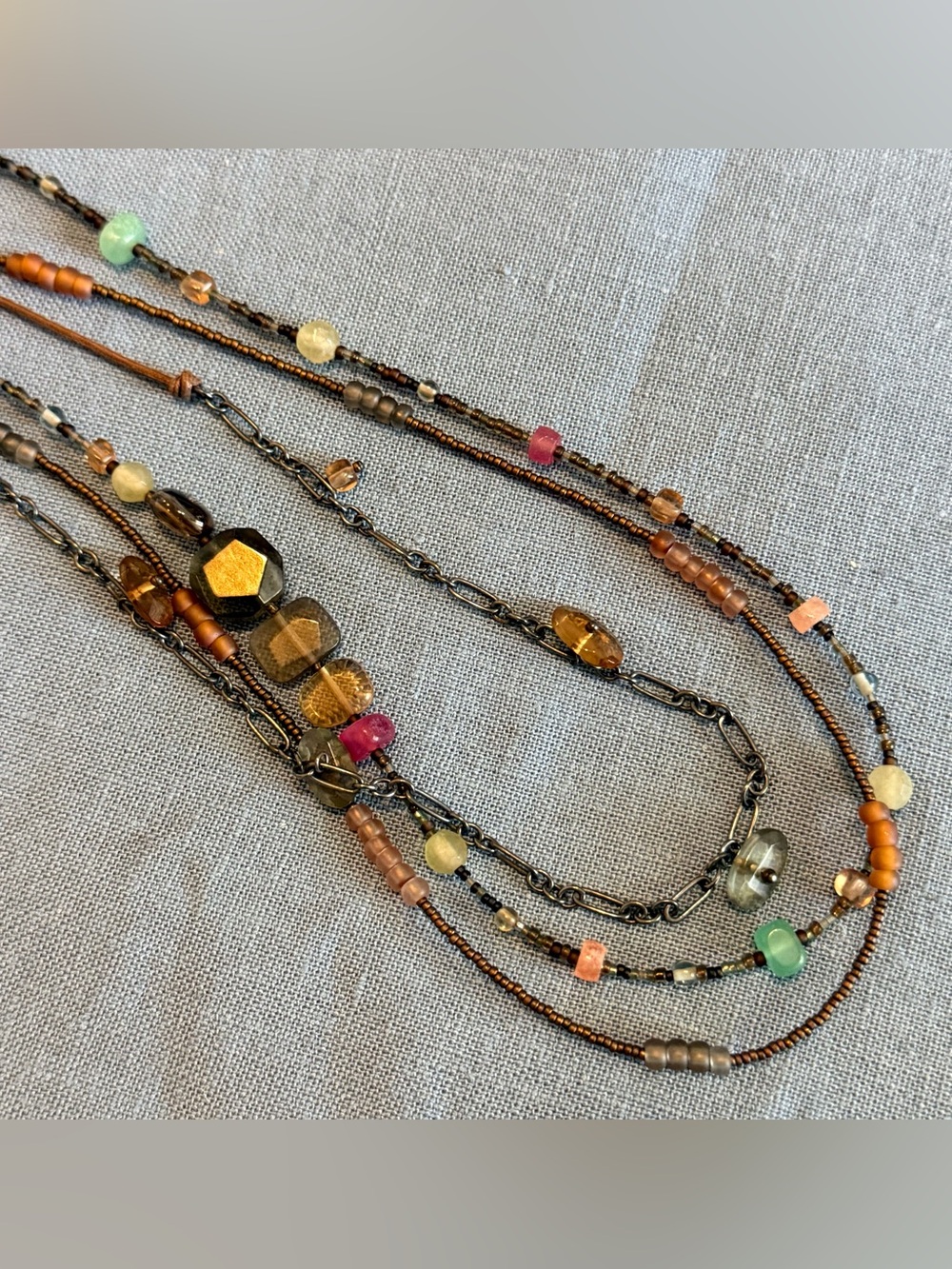 Silpada Colorful Mixed Stones Boho Necklace - Picture 2 of 3